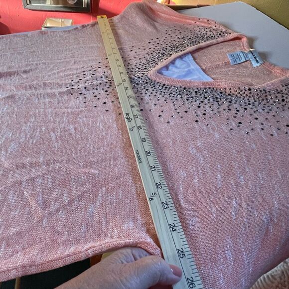 Cathy Daniel’s size 2X peach studded layered look. Dolman sleeves. - Picture 5 of 9